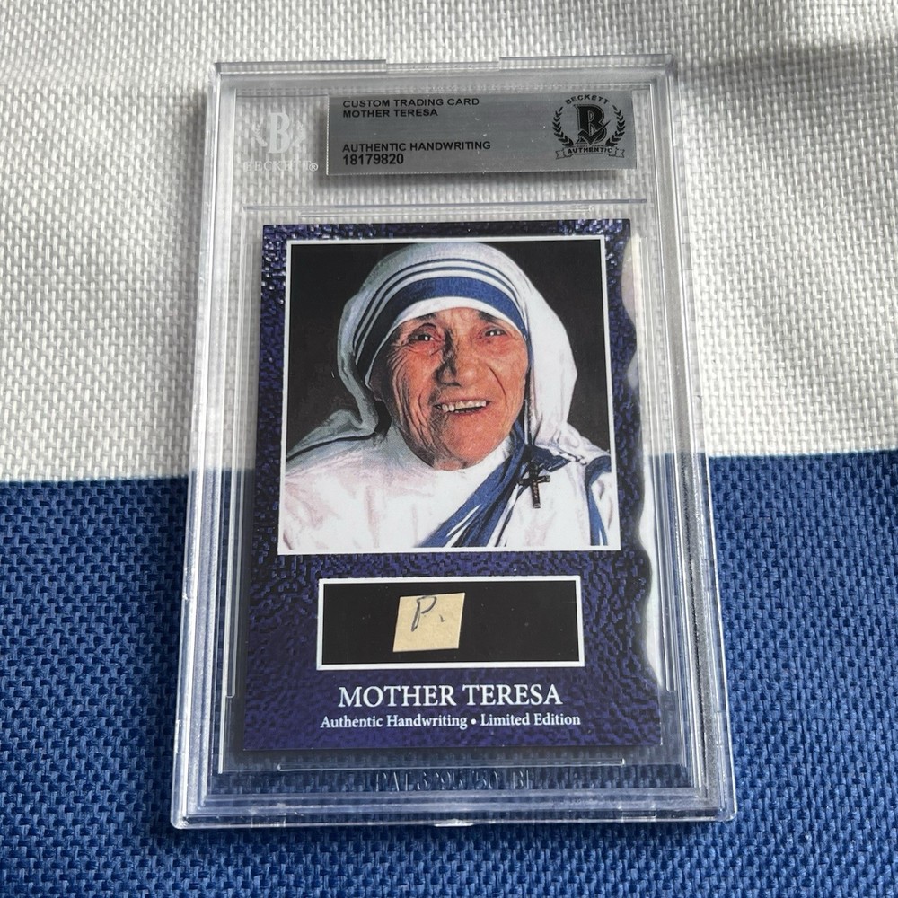 Mother Teresa Handwritten Word Cut from a Autograph Letter Signed Beckett BAS
