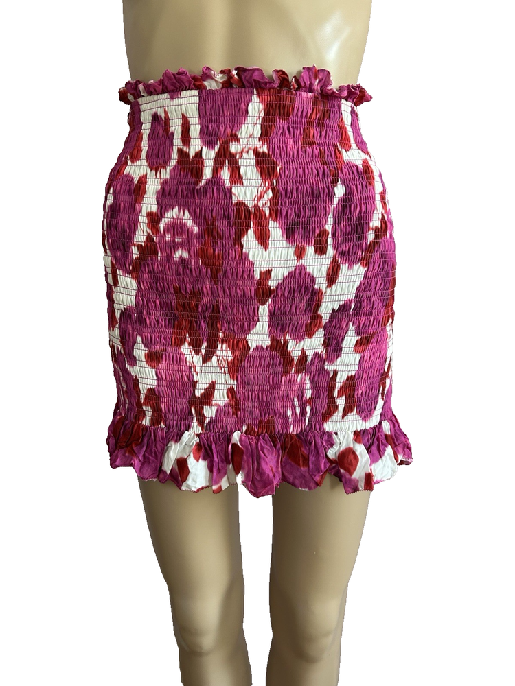 Alice McCall Electric pink shirred smocked mini skirt UK 6 US 2 EU 34 XS EUC