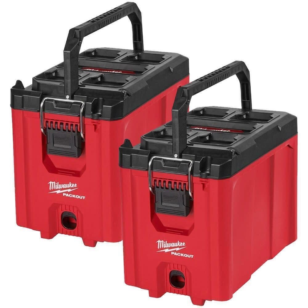 Milwaukee PACKOUT Compact Tool Box 2-Piece Bundle 48-22-8422X2 in Red