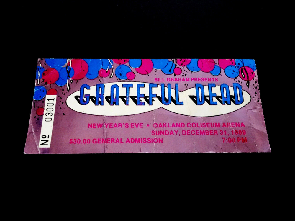 Grateful Dead 1989-1990 New Years Eve Ticket BGP GDTS Stub-image