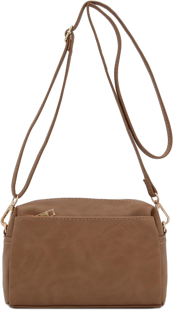 Triple Zip Small Crossbody Bag