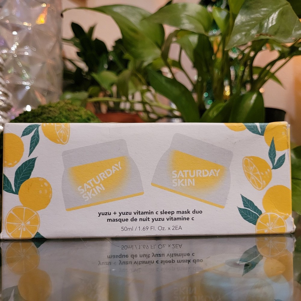 2x Saturday Skin Yuzu + Yuzu Vitamin C Sleep Mask Duo Gift Set Retinol Peptides