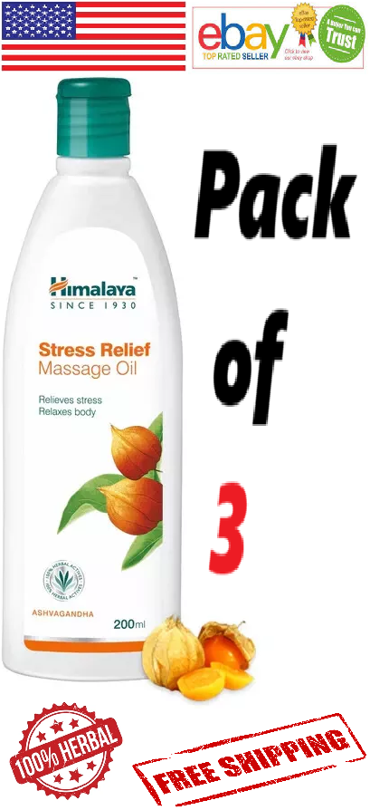 3x Himalaya Stress Relief Massage Oil 100% Natural 200ml. Each (Free Ship)
