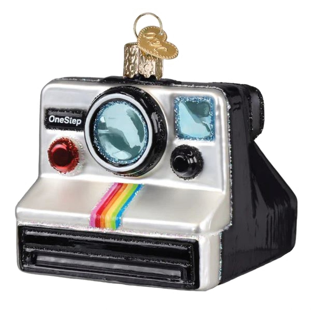 Old World Christmas Blown Glass Christmas Ornament, Polaroid Onestep Camera