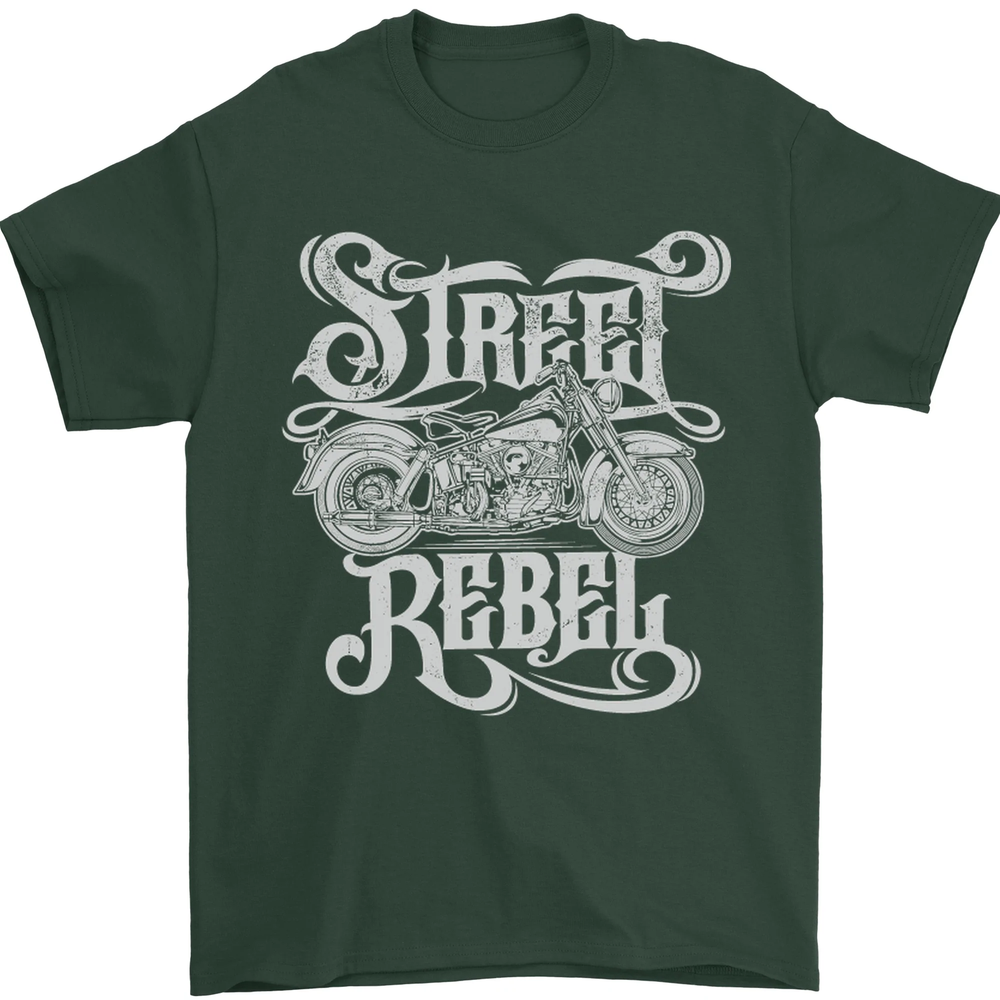 Street Rebel Motorcycles Motorbike Biker Mens T-Shirt 100% Cotton