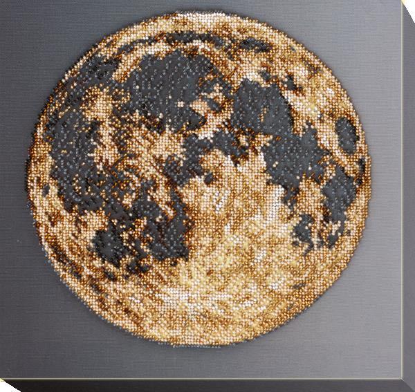 Bead embroidery kit Moon needlework kit Art canvas beadwork pattern