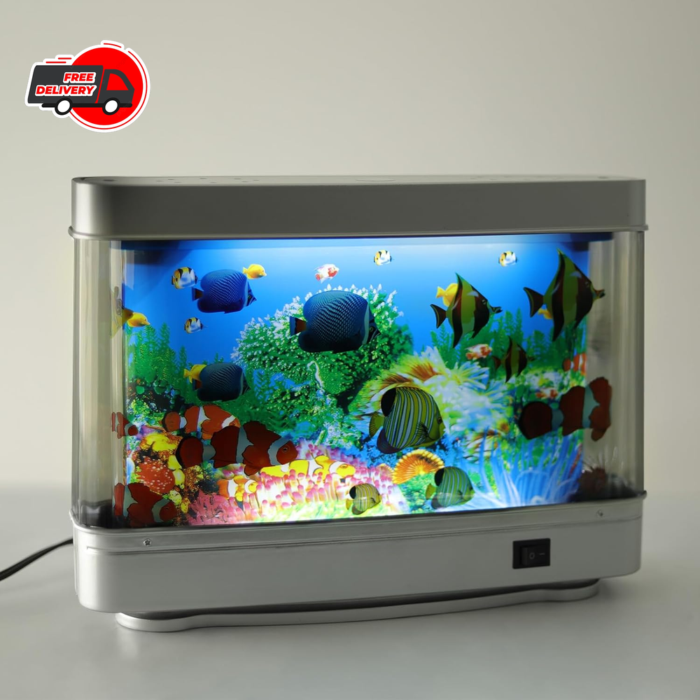 Tropical Fish Moving Lamp - Relaxing Mini Aquarium Night Light for Kids & Office