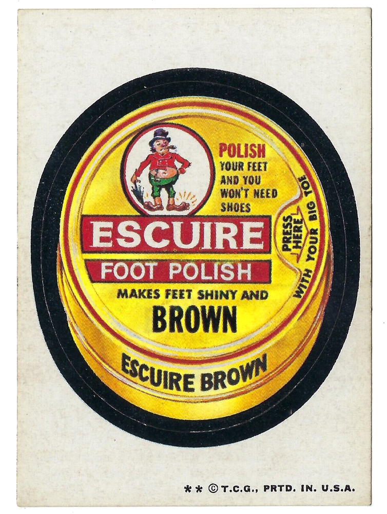 1973 Wacky Packages 4th Series 4 ESCUIRE FOOT POLISH high-gloss ex+ centered