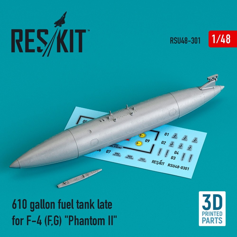 ResKit RSU48-0301 Scale kit 1:48 610 Gallon Fuel Tank late F-4 (F,G) Phantom II
