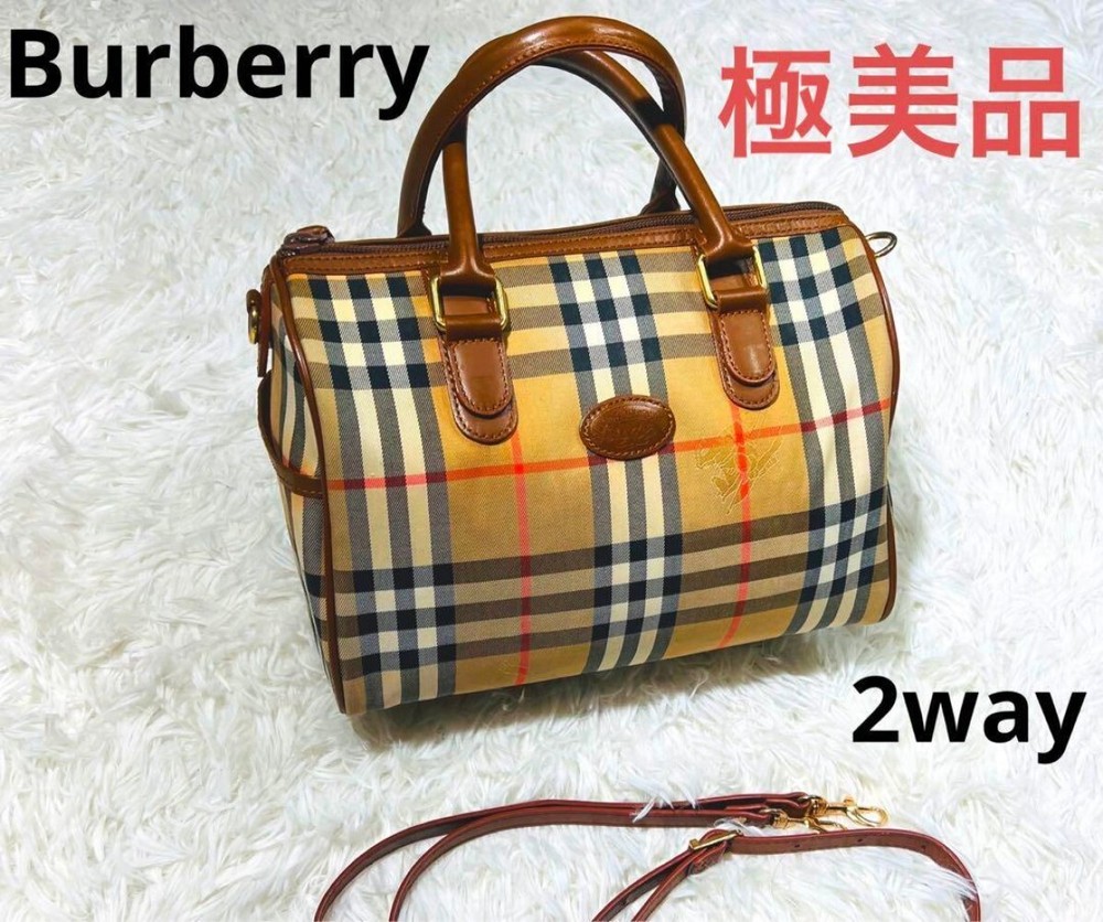 Burberry Shoulder Bag Nova Check Canvas Brown Authentic F1007453