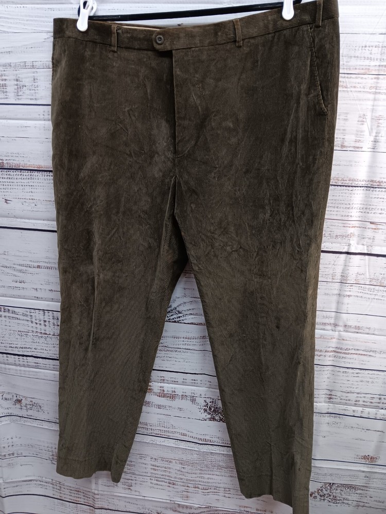 LINEA NATURALE Men's 44 Brown Corduroy Straight Leg Dress Pants