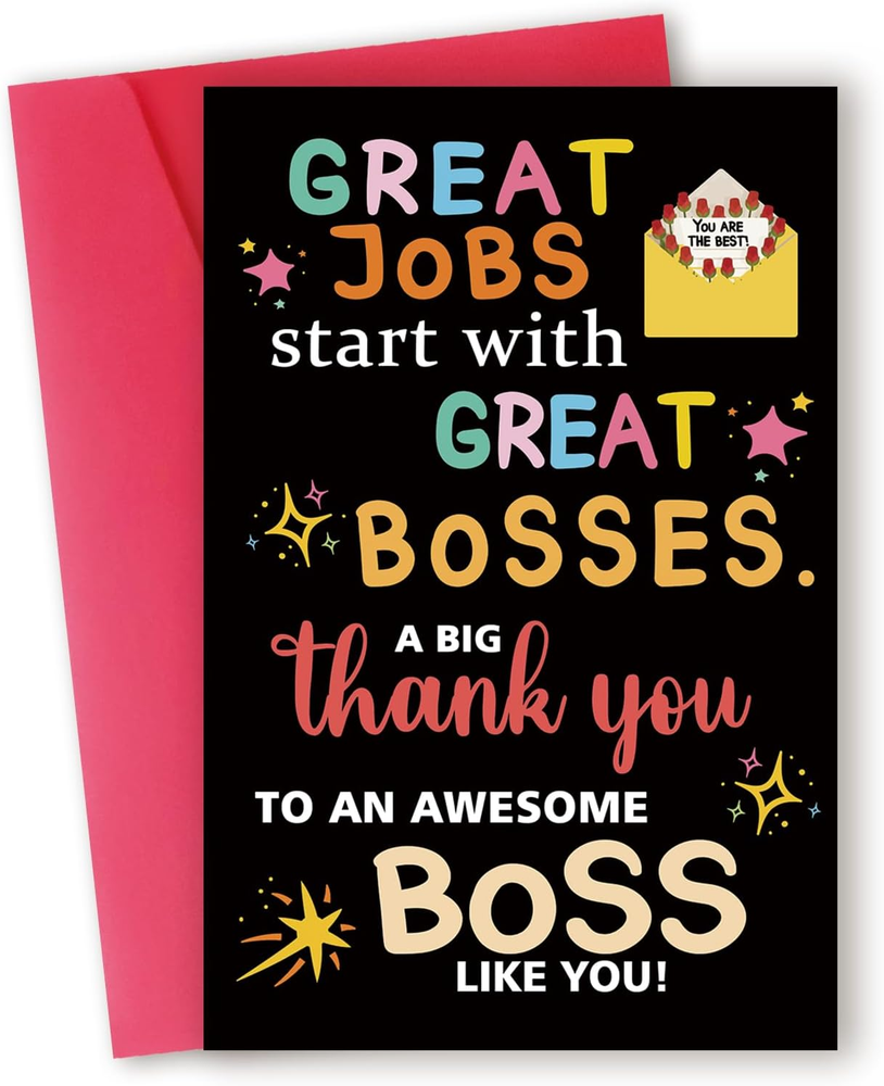 Thank You Card Gifts for Boss Leader Manager, Cute Bosses Day Card Gifts for Her