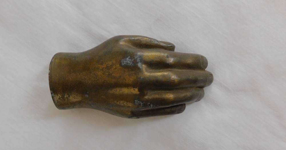 Antique HANDEE Bottle Opener Hand Shape Kronheim Oldenbusch Metal Works Brass?