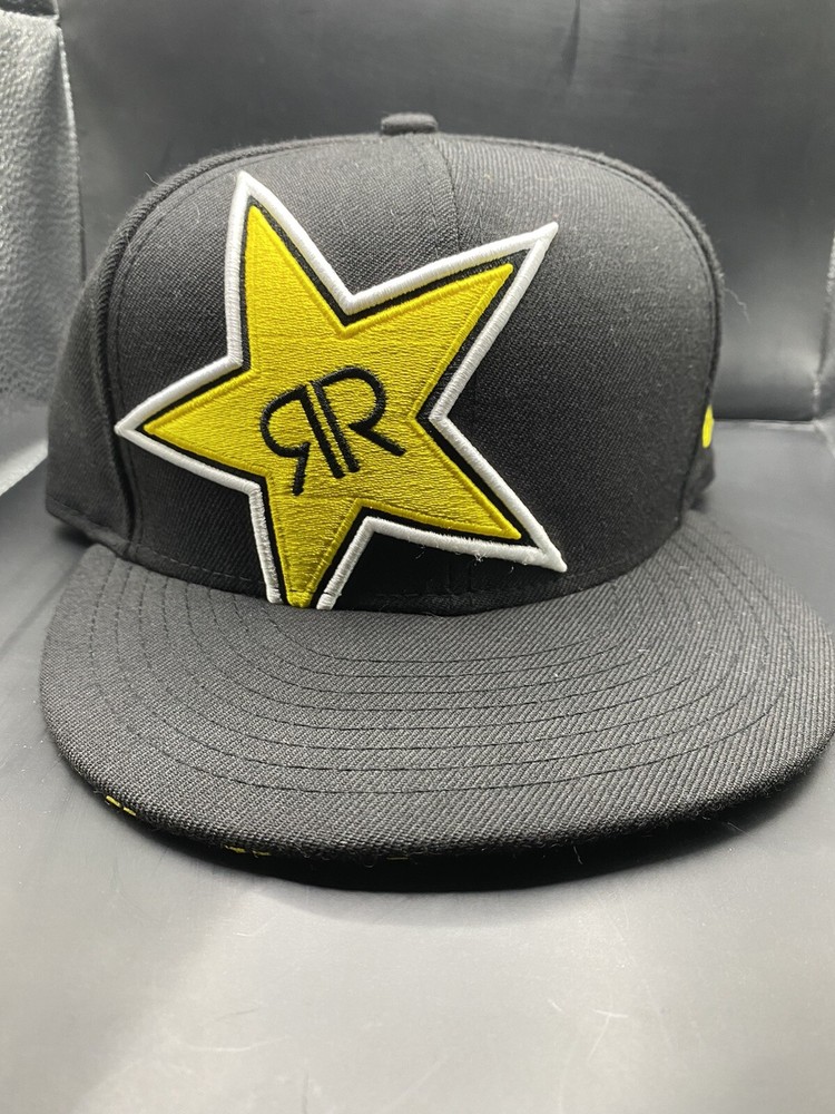 New Era 9Fifty RockStar Energy Drink  Black Cap Hat Embroidered Logo. Size 7 1/4