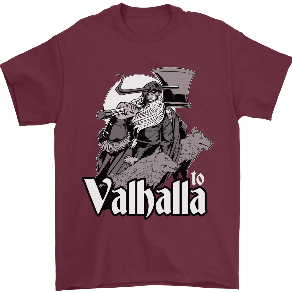 To Valhalla Viking Warrior Odin Mens T-Shirt 100% Cotton
