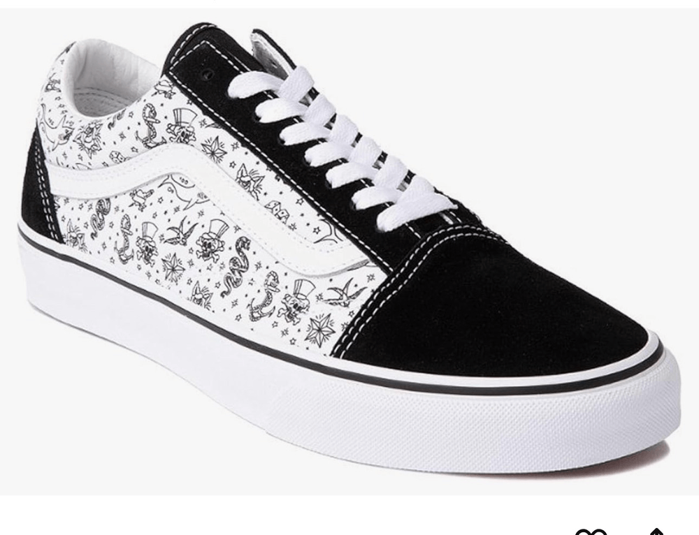 Vans Old Skool Skate Shoe Canvas Suede Sneaker black marshmallow Lace up Closure