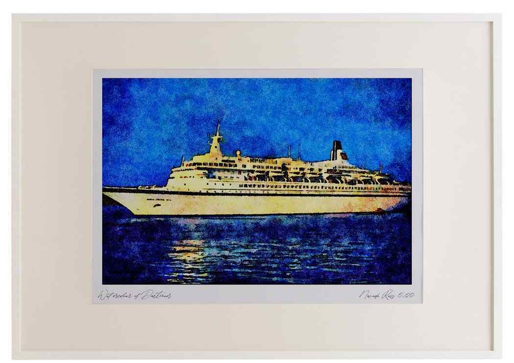535047 ROYAL VIKING SEA Norwegian-owned Cruise Liner A3 Picture Frame Watercolo
