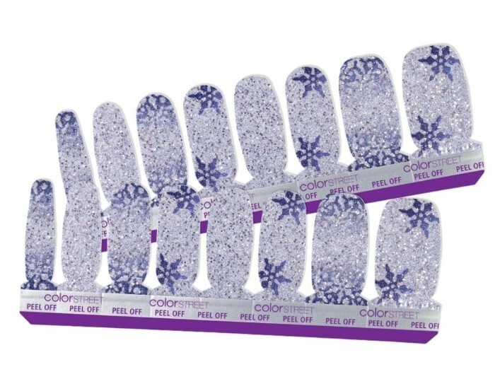 SALE ! Color Street Nails Christmas Ice Ice Maybe Blue Glitter Nail Polish Strip
