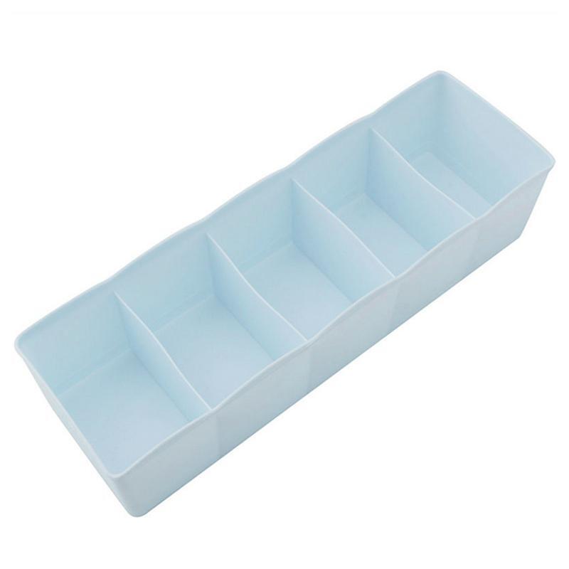 5-Cell Plastic Storage Box for Underwear, Bras, Ties, Socks & Desk Clutter