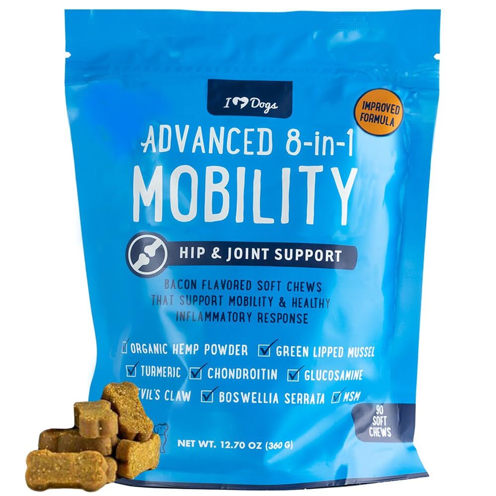 Hip & Joint Supplement for Dogs - Advanced 8-in-1 Dog Joint Supplement Chews ...