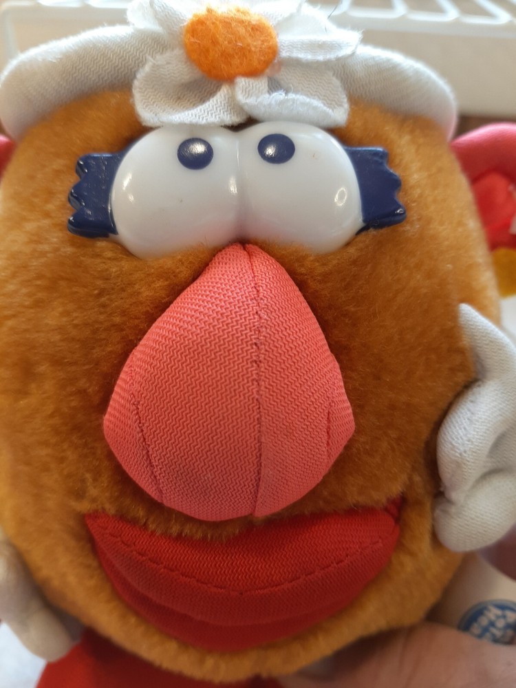 Mrs Potato Head 7 Inch Plush Toy 1999 Hasbro Nanco with Hat Flower Purse Stuffed Animal