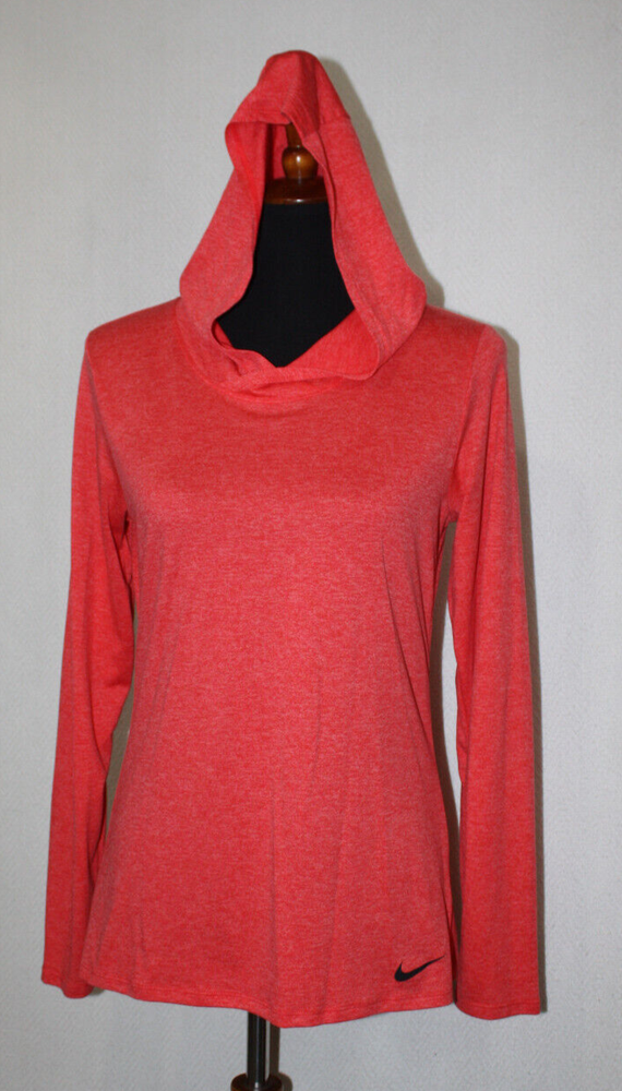 Nike Dri Fit Sz S Heather Red Lightweight Pullover Hoodie Long Sleeve
