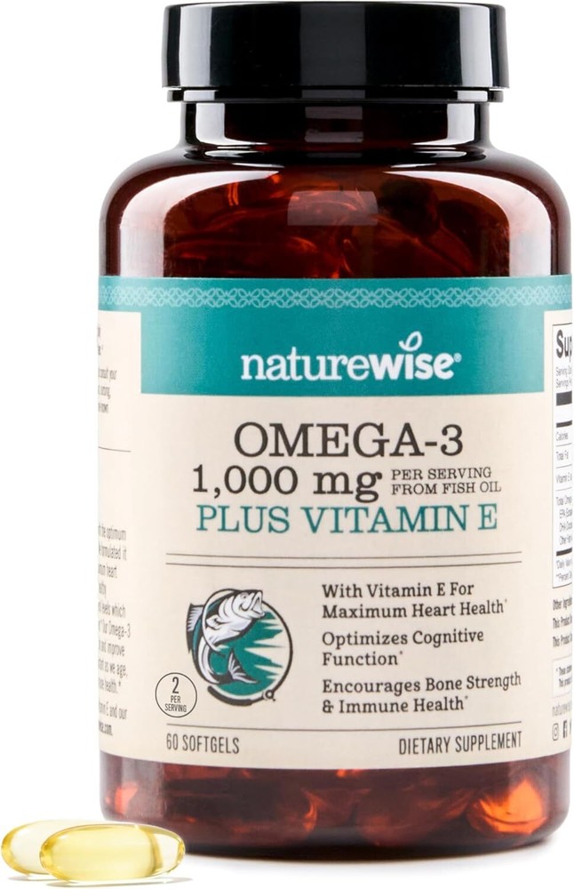NatureWise Extra-Strength Omega 3 Fish Oil 1000mg 600 Softgels