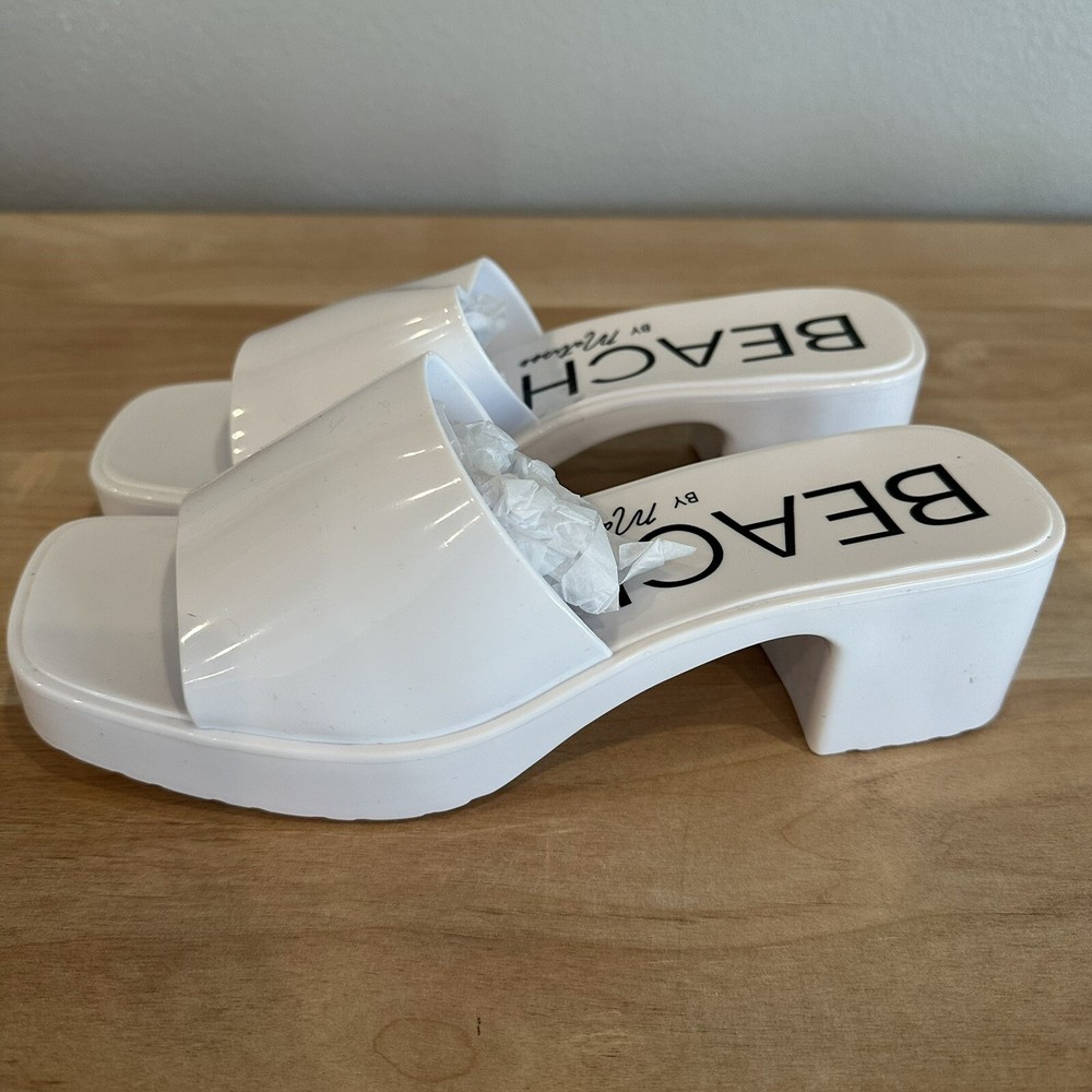 Matisse Wade White Jelly Platform Sandals Open Toe Beach Heels