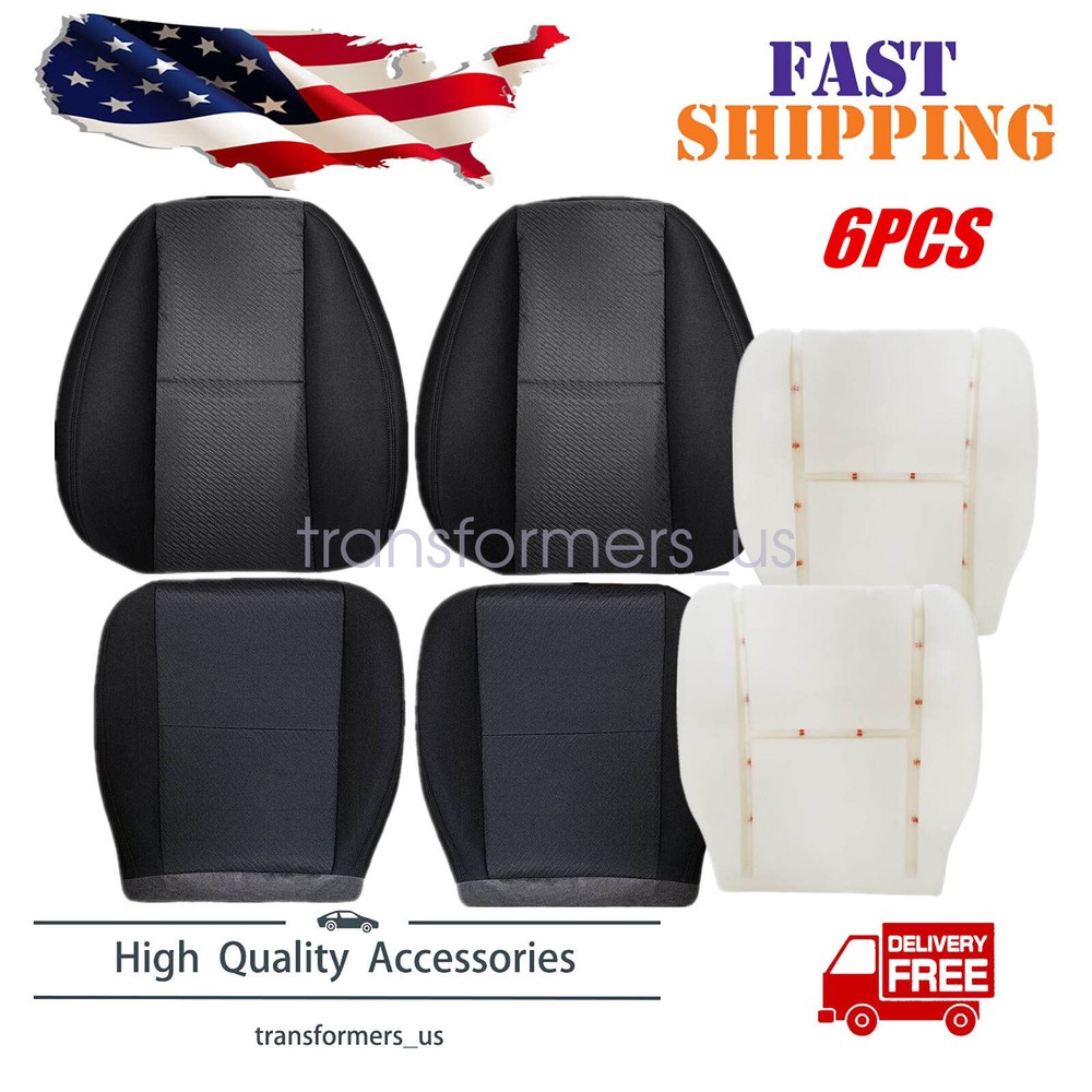 Driver & Passenger Seat Cover + Foam Cushion For 07-14 Chevy Silverado Avalanche