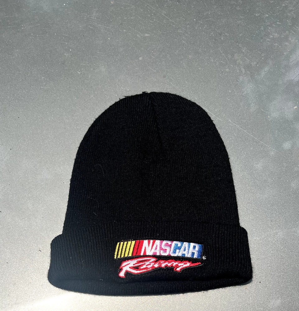 VTG Y2K NASCAR Racing Grunge Streetwear Embroidered Baggy 2000s Beanie