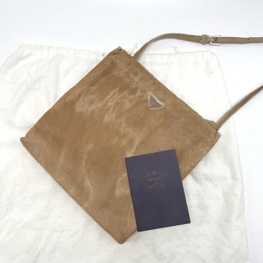 Prada Gamaguchi Harako Leather Shoulder Bag Sacoche in Black