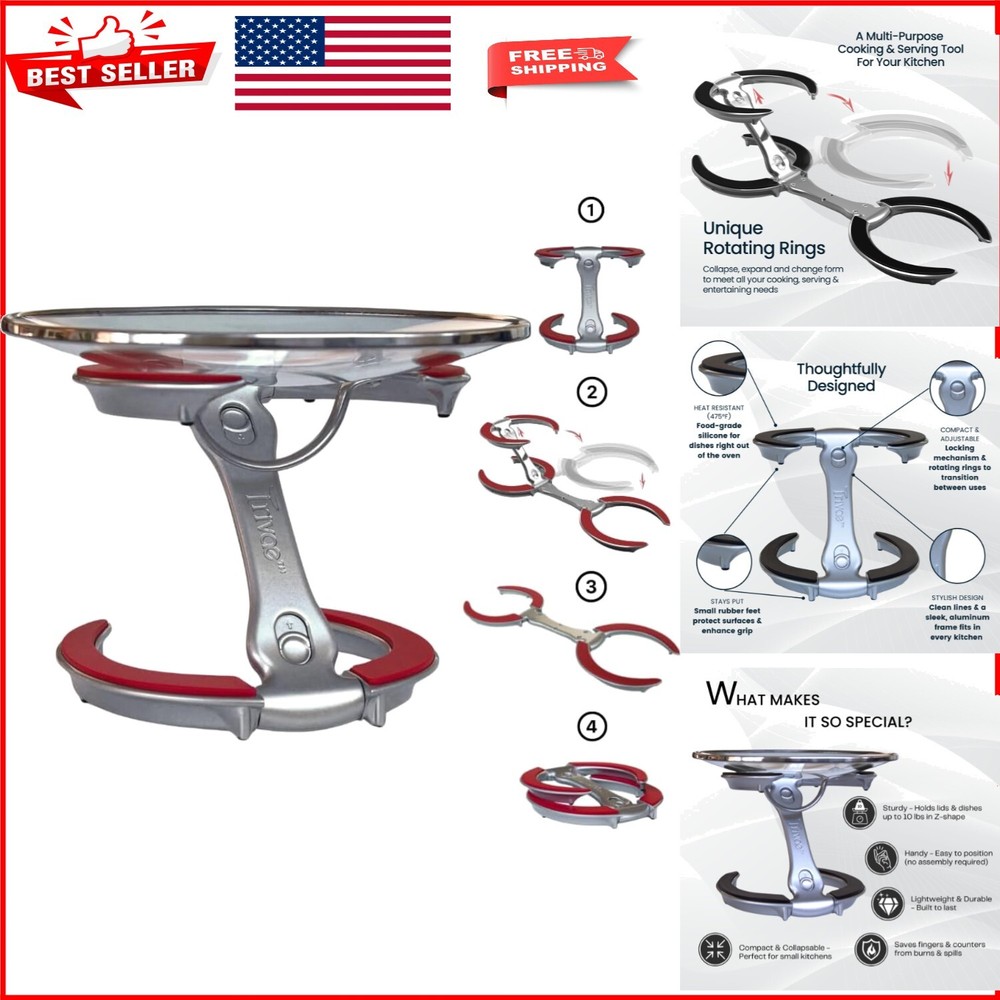 Versatile 4-in-1 Heat-Resistant Lid Holder & Pot Stand for the Stylish Cook