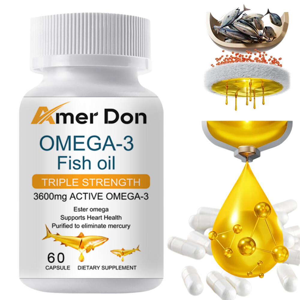 New⚡️3600mg Active Omega 3 Fish Oil Capsules 3x Strength with EPA & DHA, 60 Caps