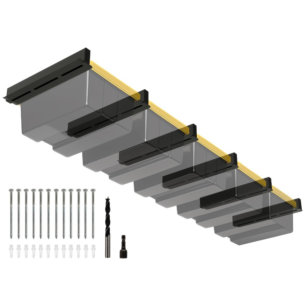 Heavy Duty 5-Bin Overhead Garage Storage Rack with Powder Coating
