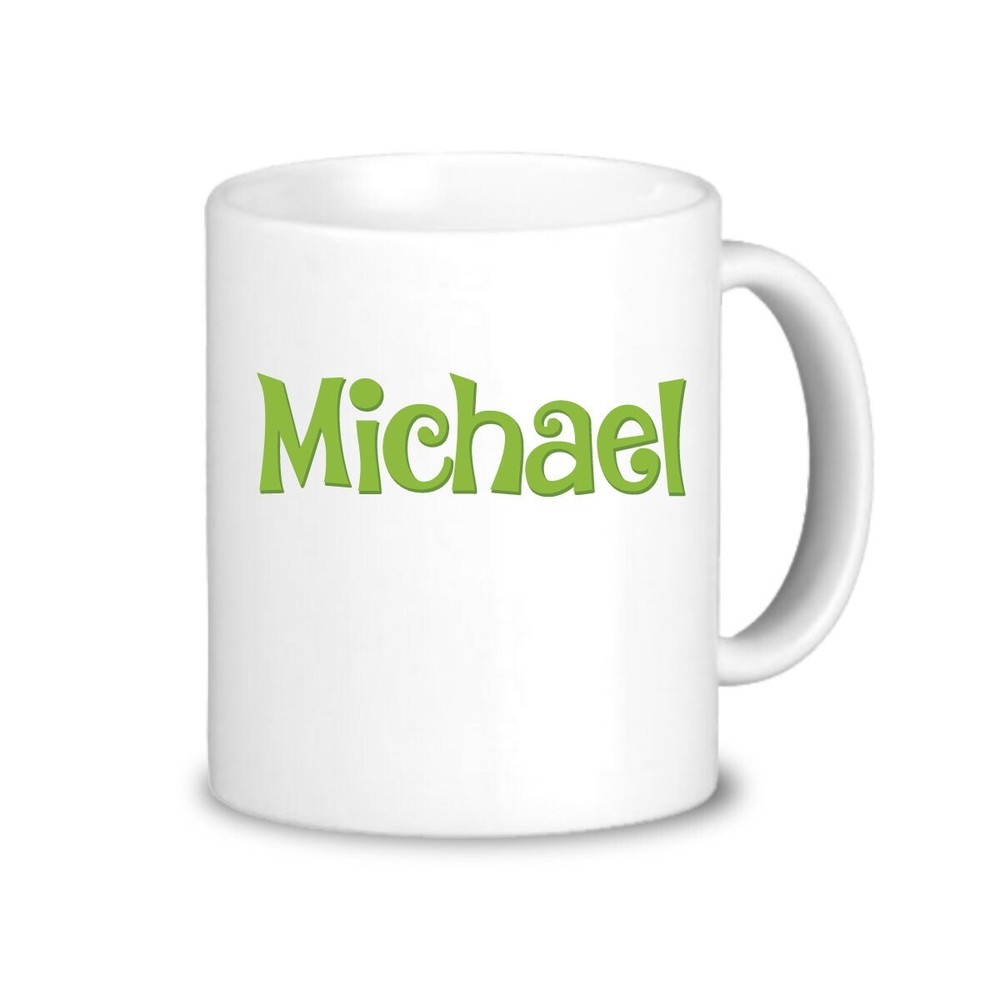 Personalized Name Mug Green Wording Name Drinkware Cup Lime Green Simple Name