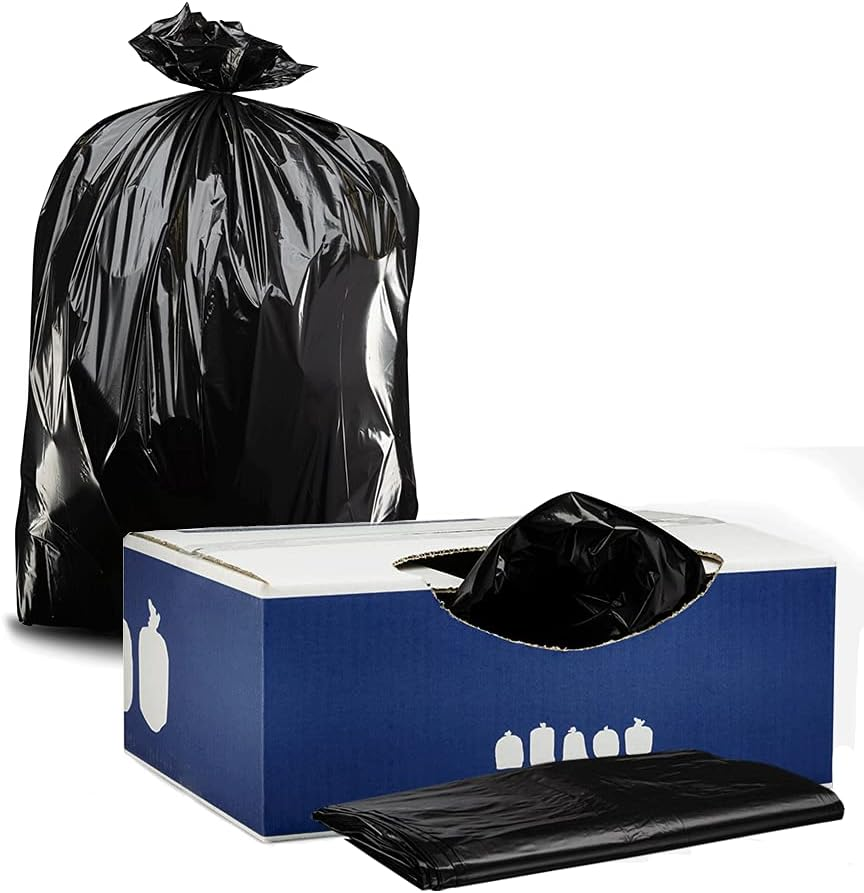 40-45 Gallon Trash Bags │ 2.3 Mil │ Black Heavy Duty Garbage Can Liners │ 40