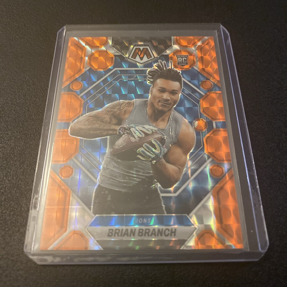 2023 Panini Mosaic Brian Branch  /199 Orange Mosaic Prizm RC #287 Detroit Lions