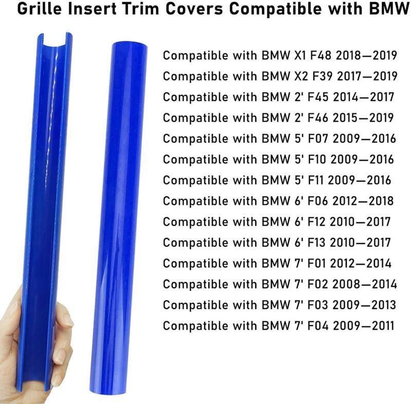 For BMW F07 F10 5 Series X1 X2 Grill Bar V Brace Front Grille Trim Strips Cover.