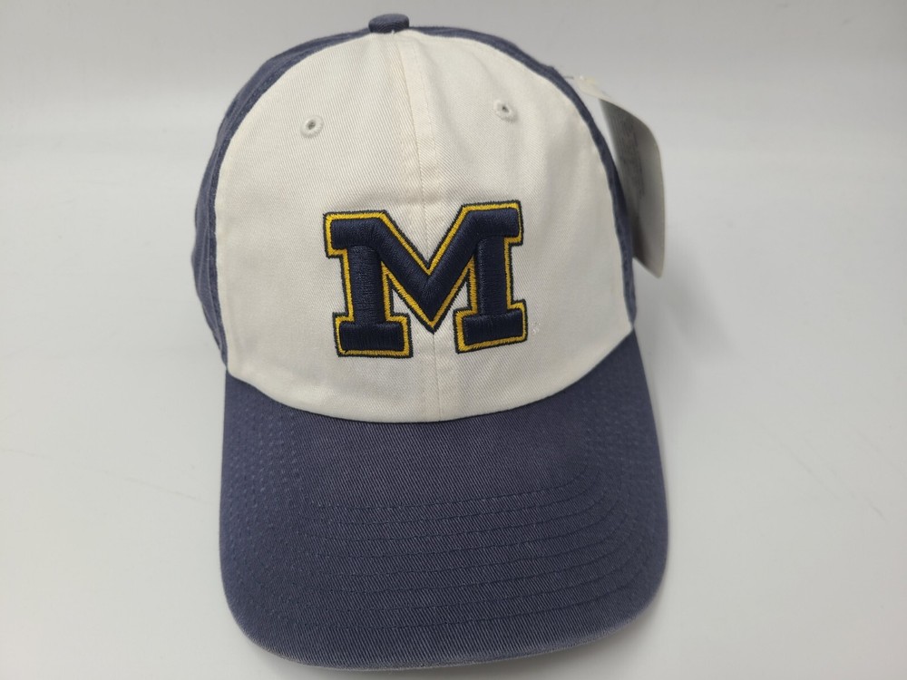 University of Michigan Wolverines Twins Enterprise Strapback Hat Cap White Blue