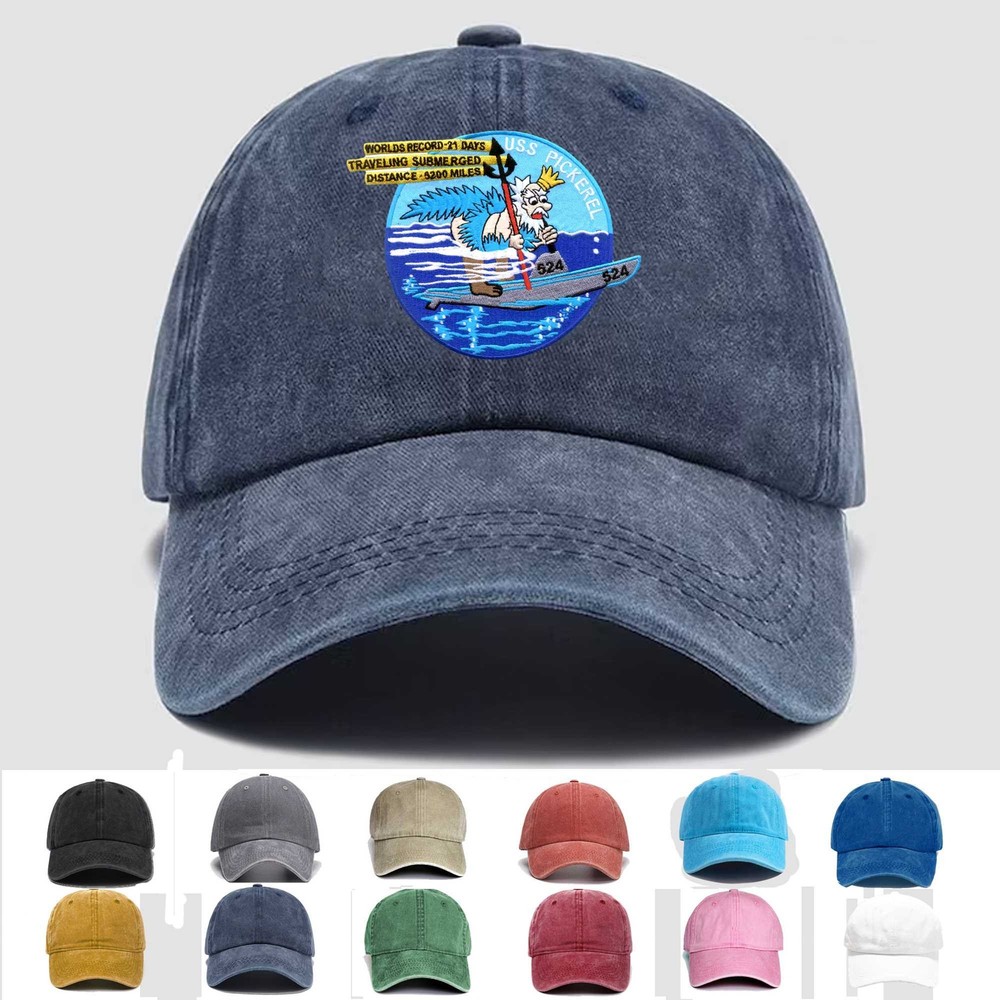Custom Embroidered Hat SS-524 USS Pickerel, Veteran Cap, Trucker Hat, Gift Idea