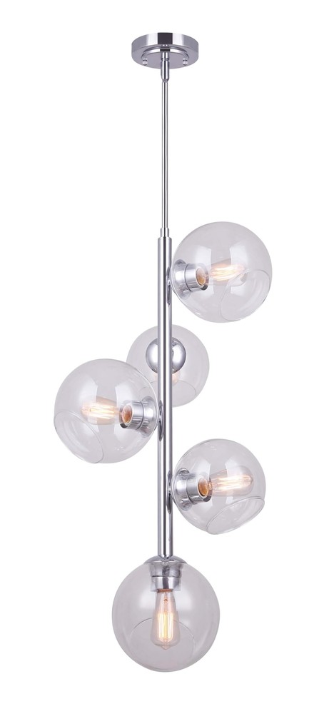 , CAMBRY, ICH1021A05CH18, Chandelier, Chrome Finish, 5 Light, A Bulb, 60W, 79...