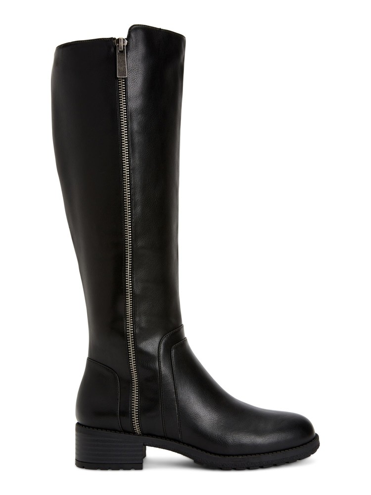 STYLE & COMPANY Womens Black Round Toe Zip-Up Boots 6