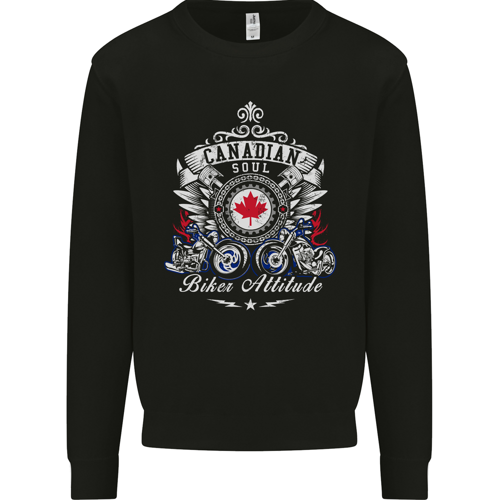 Canadian Biker Attitude Motorbike Canada Mens Sweatshirt Jumper