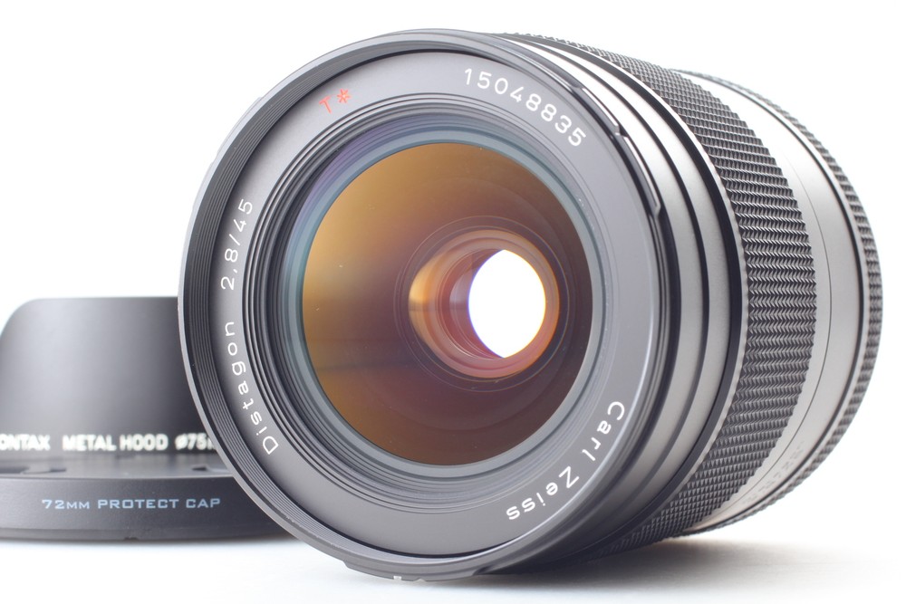 [TOP MINT w/ Hood] CONTAX 645 Carl Zeiss Distagon T* 45mm f/2.8 Lens from JAPAN