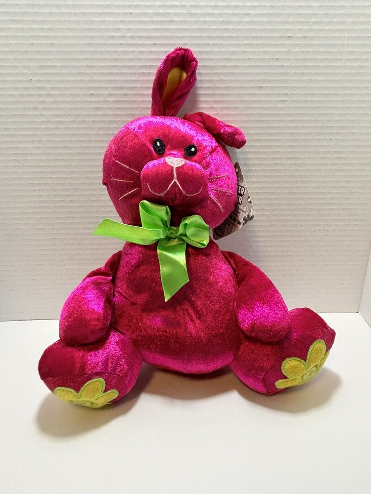 Sugar Loaf Toys Flower Power Plush Vibrant Pink Bunny NWT