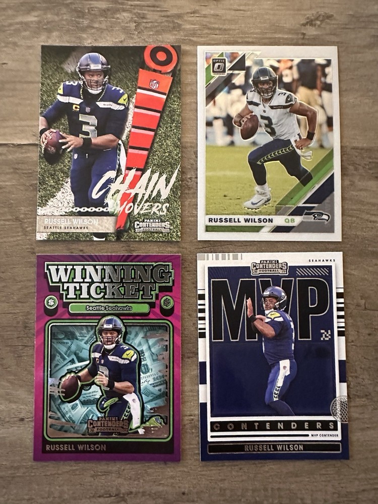 Lot of Four (4) Panini RUSSELL WILSON Football Cards NFL Seattle Seahawks QB HOF