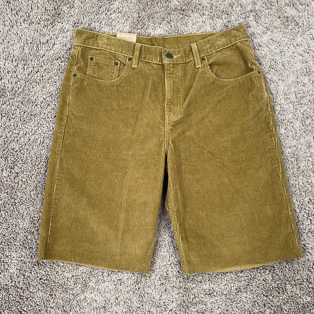 Levis Shorts Mens 34* Brown Tan Corduroy Cutoff Shorts Low Pro Country Skater