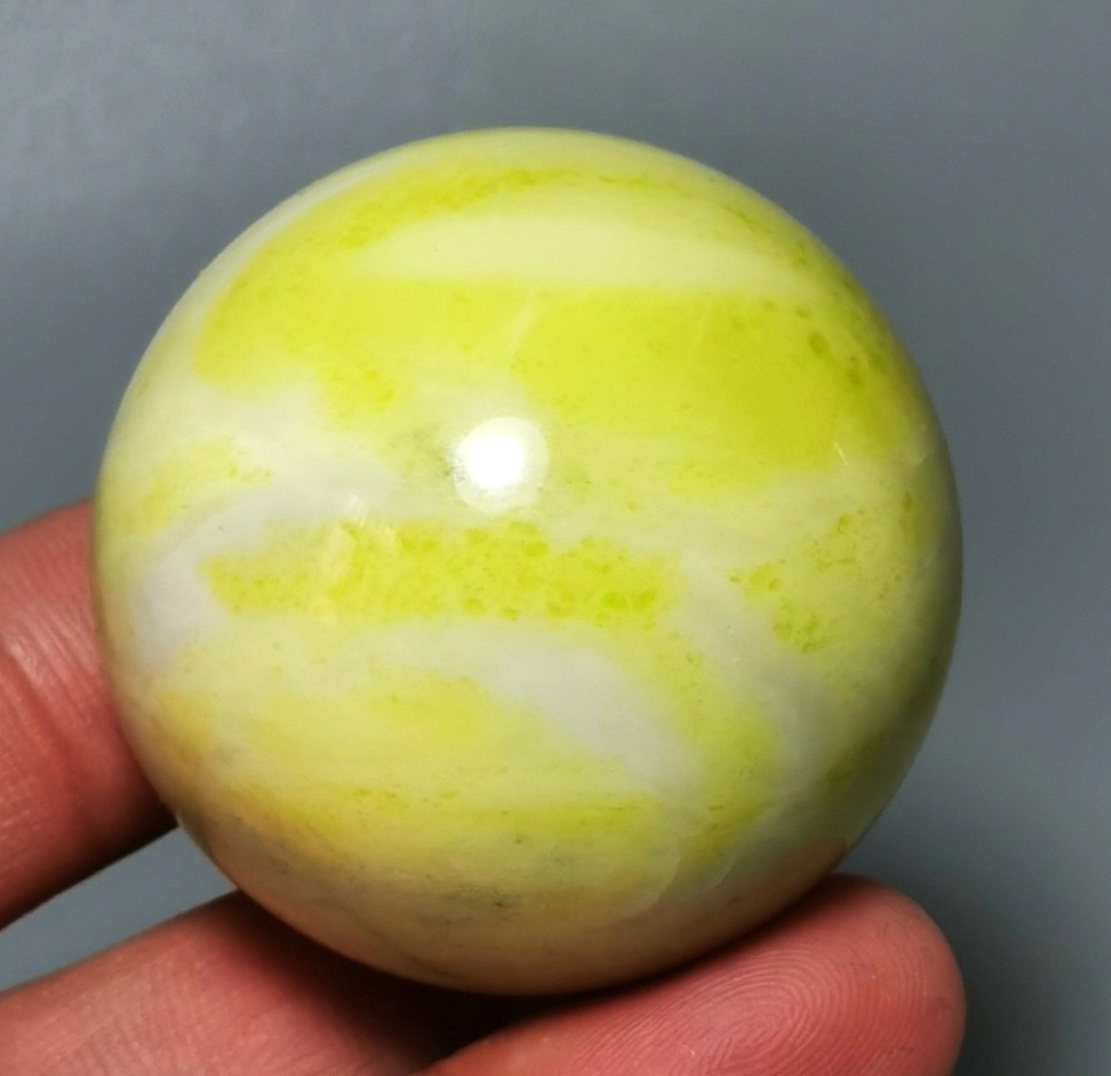 Rare Lemon Jade Sphere Ball Reiki Stone Healing