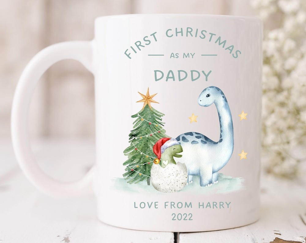 Daddy First Christmas Mug Cup Daddy 1st Christmas Present 2022 New Dad Gift Name