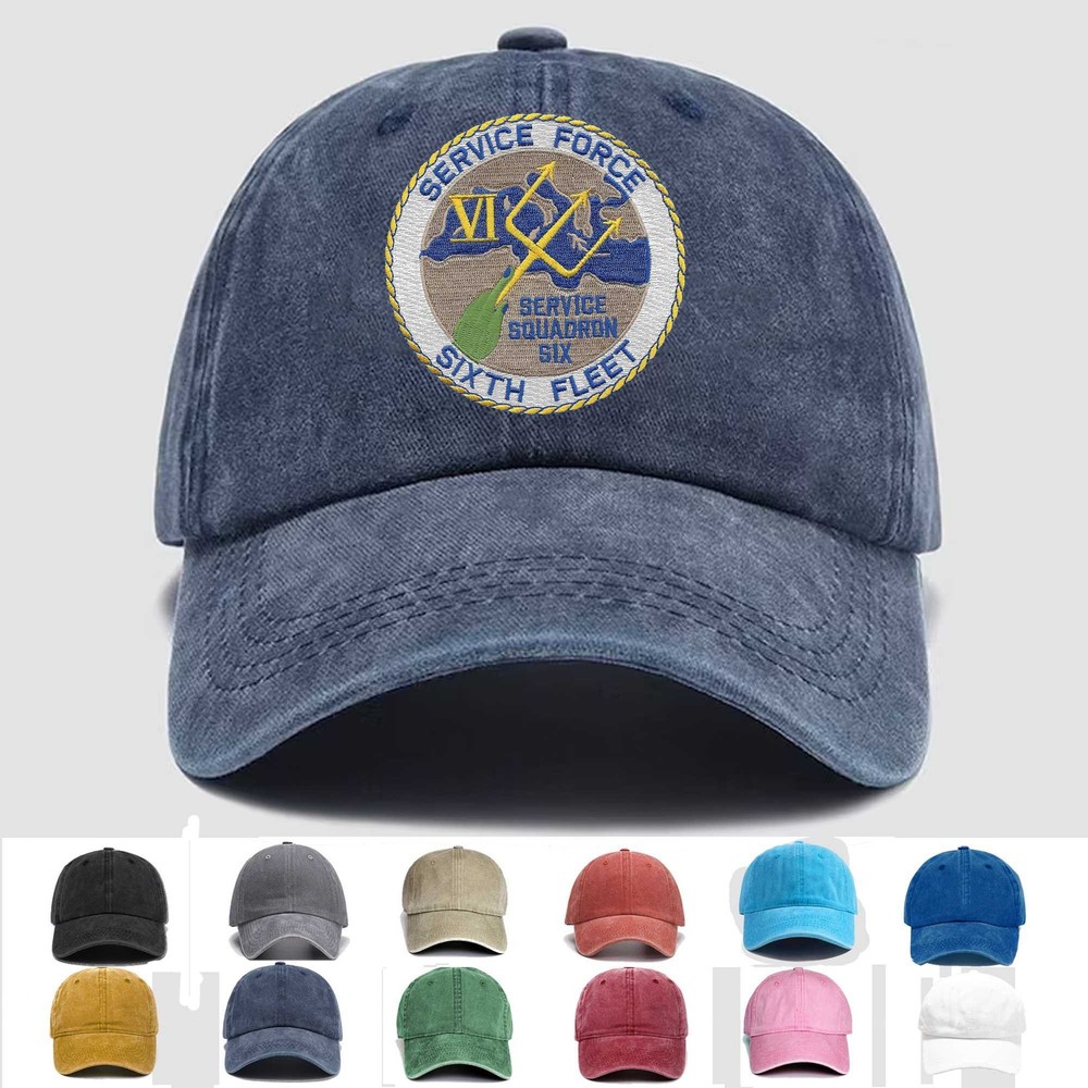 Custom Embroidered Hat Service Squadron Six - Sixth Fleet, Veteran Cap, Gift
